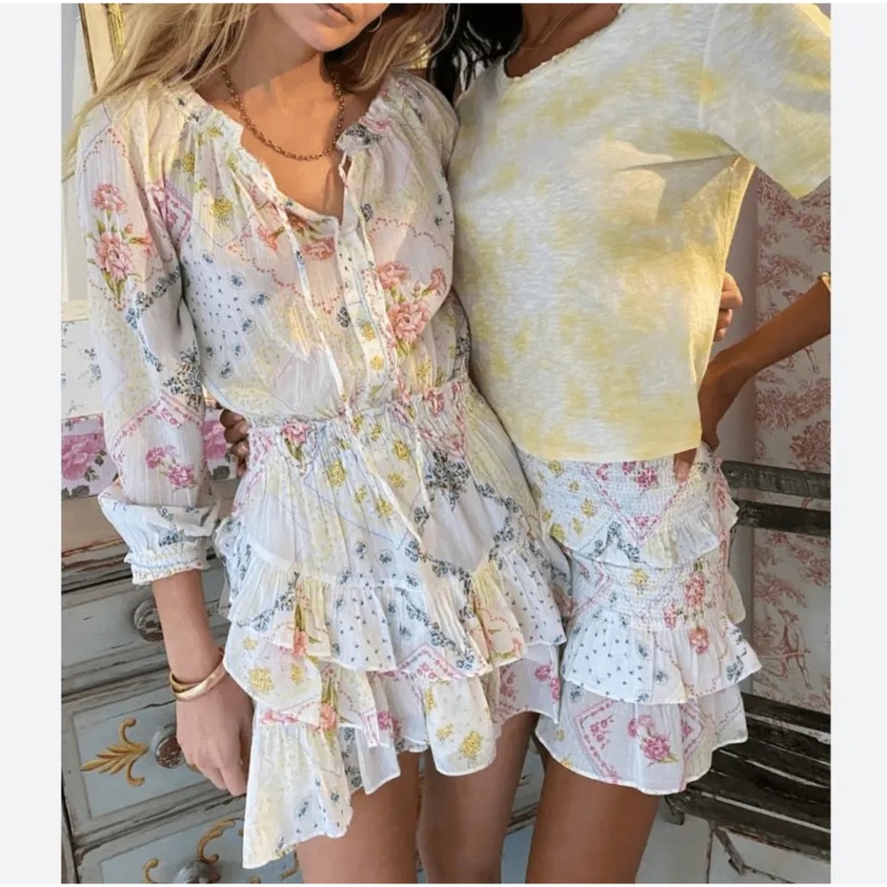 Loveshackfancy Calix Tee Lemon Drop Sz Xs - image 7